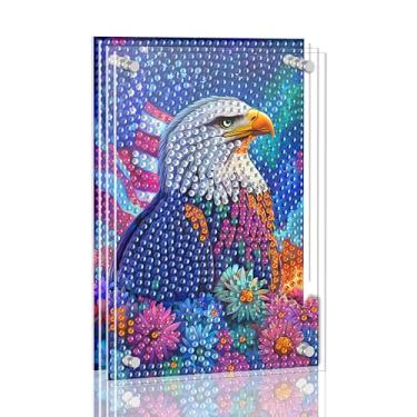 Imagem de Ginfonr Kit de pintura de arte de diamante DIY Acrylayers para adultos, águia, 4 camadas, acrílico magnético, pintura de diamante, decoração de mesa com efeito de profundidade dinâmica, presente de