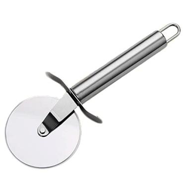 Imagem de LUYILA Cortador de pizza de aço inoxidável, cortador de pizza, cortador de pizza com rolo, fácil de cortar e limpar, cortador de pizza para cozinha