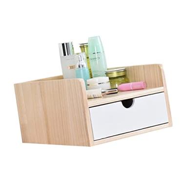 Imagem de Caixa organizadora de mesa – Armário de arquivos de mesa, caixa de armazenamento de escritório com gavetas, armazenamento de gaveta de escritório, pequena caixa de madeira para quarto, sala de estar e