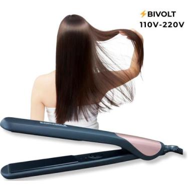 Imagem de Chapinha Prancha de Cabelo Alisador Profissional Bivolt 50W Rosa Compa