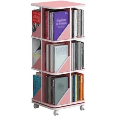 Imagem de PEYNIR Estante confiável com rotação de 360°, estante multicamadas, para casa, quarto, prateleira, biblioteca, armazenamento, boho, estante
