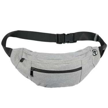 Imagem de Pochete transversal com 4 bolsos com zíper para unissex, mulheres, homens, pochete com alça ajustável para corrida, caminhada, viagem, treino, cães, caminhadas, atividades ao ar livre, esportes e