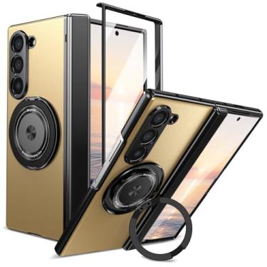 Imagem de HOULEE Capa para Samsung Galaxy Z Fold 6 com protetor de tela e proteção de dobradiça e suporte de metal anel, capa de telefone resistente a quedas de grau militar resistente para Galaxy Z Fold 6