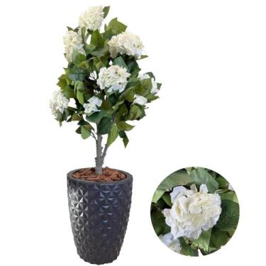 Imagem de Planta Artificial Hortência Folhagem Com Vaso Completo Decor - Flor Im