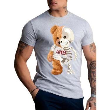 Imagem de Camiseta Masculina urso Caveira Camisa Estampada T-shirt style camisa 
