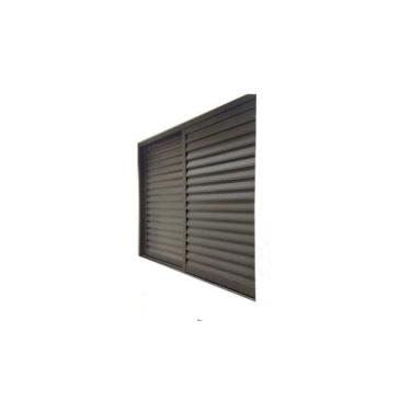 Imagem de Janela de Quarto Veneziana Alumínio Bronze 100x150 3 folhas de correr 