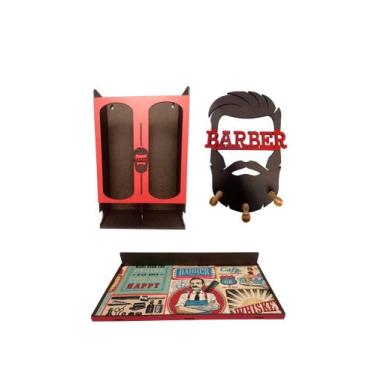 Imagem de Conjunto Barbearia 3 Pçs - Mustache Suportes