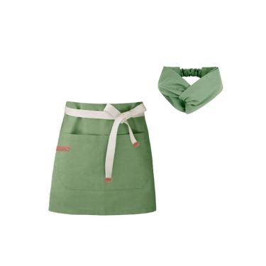 Imagem de Avental de Cintura e Faixa Verde Mate Chef Cozinha Cafeteria