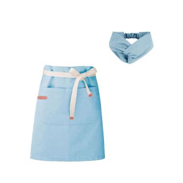 Imagem de Avental de Cintura e Faixa Chef Cozinha Pintura Festa Azul