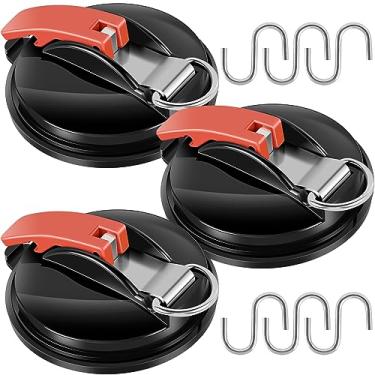 Imagem de 2/3 peças ganchos de ventosa forte aspirador de carro lona lateral ventosa com 4/6 ganchos duráveis acampamento casa de banho ventosa carga máxima 70 kg para cozinha interior exterior banheiro (3