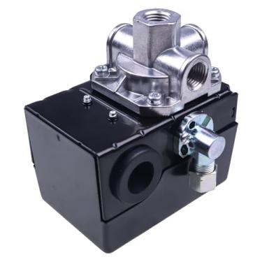 Imagem de Czomoizc 034-0096 Pressostato de 4 portas compatível com compressor de ar 95-125PSI dupla tensão 1/10.2 cm NPT