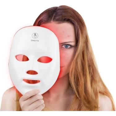 Imagem de Máscara De Terapia Luz Vermelha Para Rosto, 7 Cores Led Vermelho Azul, Sem Fio Recarregável Portátil Cuidados Com A Pele Facial, Máscaras Facial Led