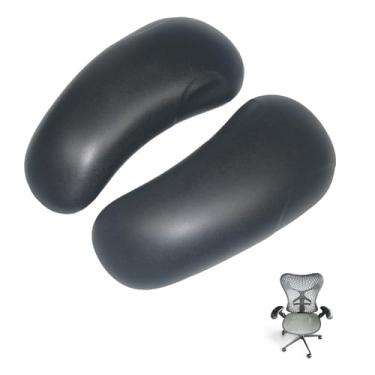 Imagem de Almofadas de substituição para apoio de braço para cadeira de escritório, compatíveis com os apoios de braço do Herman Miller Mirra Classic (Mirra 1 cadeira), preto (1 par)