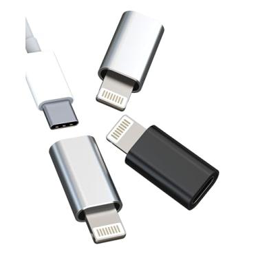 Imagem de Adaptador USB C fêmea para Lightning macho (pacote com 3) para iPhone 14 13 12 para Apple MFI certificado para iPad tipo C carregador cabo adaptador de porta de carregamento conversor de transferência