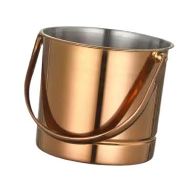 Imagem de Baoblaze Balde de gelo de 1,5 L, balde de cerveja, alça portátil com espaçador, recipiente versátil para bebidas, lanches, frango frito, barril para festa, Rosa Ouro