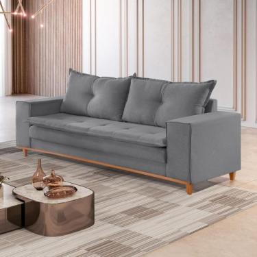 Imagem de Sofá Caparaó 4 Lugares 220 cm Linho - Lufer Estofados