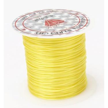 Imagem de 4 rolos de 10 m/rolo de 1 mm corda elástica forte de contas de cristal corda de fio de nylon para fazer joias, cordão de contas DIY (amarelo 5)