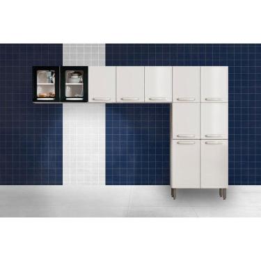 Imagem de Cozinha Modulada Bertolini Evidence 3 Peças (2aéreos+1paneleiro) Cpt51 Branco-preto-bertolini