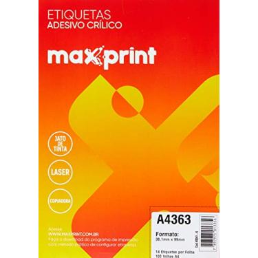 Imagem de Etiqueta para Impressora a lase 100 folhas 38,1x199,0 493416 - Maxprint