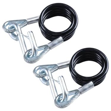 Imagem de Stegewop Cabos de segurança de reboque de aço galvanizado de 43-7/20.3 cm, capacidade de 1,587 kg, correntes de segurança de reboque com ganchos — cabo de 1/10.2 cm e ganchos S de 3/20.3 cm, pacote