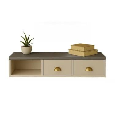 Imagem de Penteadeira Suspensa Compacta com 2 Gavetas e Nicho,penteadeira suspensa(CINZA/OFF)