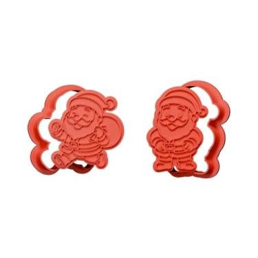 Imagem de Kit 2 Cortador De Papai Noel Em 3 D Para Biscoito,Bolacha,Pasta Americana.