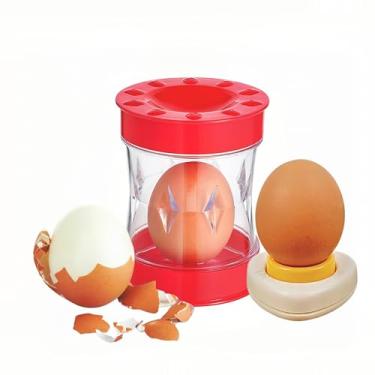 Imagem de Ferramenta de descascador de ovos cozidos com furador de ovos – Conjunto de remoção de casca fácil para ovos perfeitamente descascados, utensílio de cozinha para cozinhar, saladas, ovos cozidos e
