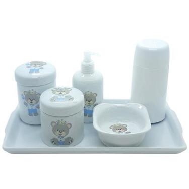 Imagem de Kit de Higiene para Bebê Príncipe Ursinho com 6 Peças em Porcelana - B