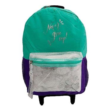 Imagem de Mochila Feminina Infantil Juvenil Rodinhas Colorida Escolar