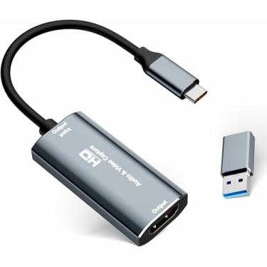 Imagem de VIXLW Placa de captura de vídeo, 4K USB3.0 HDMI para USB C, placa de captura 1080p 60FPS para streaming, jogos, gravação de vídeo compatível com Switch, Xbox, PS4, OBS, Windows, Mac OS, Zoom (prata)