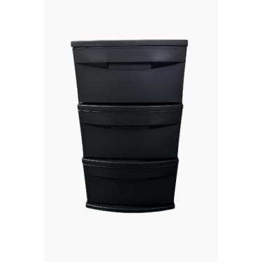 Imagem de Gaveteiro De Chão 3 Gavetas Organizador Preto