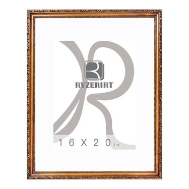 Imagem de RYZERIRT Moldura de madeira de 40,6 x 50,8 cm, exiba imagens 28 x 35,5 cm com tapete ou 40,6 cm x 50,8 cm sem tapete, molduras de pôster marrom, moldura para pendurar na parede 02