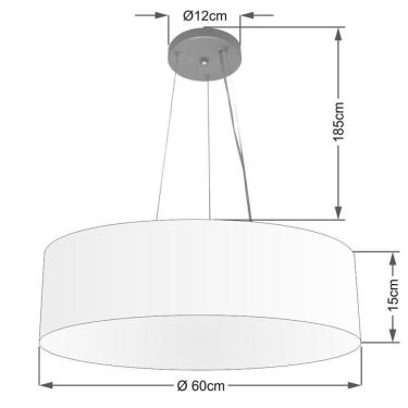 Imagem de Lustre Luminária Pendente Cupula Em Tecido Md-39803 - Bivolt - Para 3 Lâmpadas E27 - Lustres Vivare Palha 60x15cm