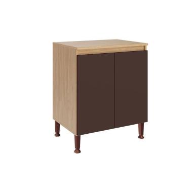 Imagem de Balcão De Cozinha Modulado C- Tampo Rebeca C- 2 Portas 70cm Mel-avelã - Movelbento