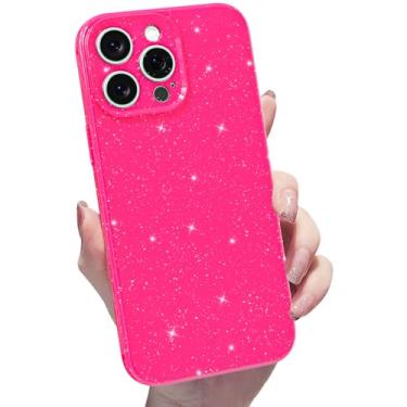 Imagem de Finyosee Capa brilhante para iPhone 14 Pro Max, linda capa de silicone brilhante brilhante brilhante fina e brilhante, capa protetora de borracha gel de TPU macio para mulheres meninas de 6,7
