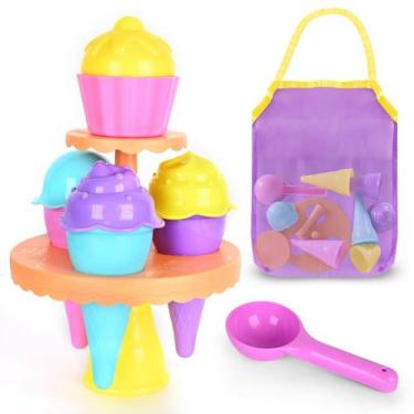 Imagem de Brinquedos de praia SupMLC Ice Cream Sand Toys para crianças com bolsa