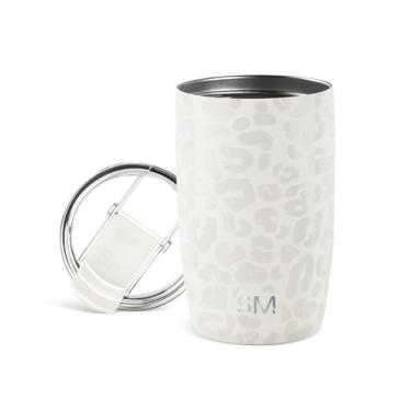 Imagem de Simple Modern Travel Coffee Mug Tumbler with Flip Lid | Reusable Insulated Stainless Steel Cold Brew Iced Coffee Cup Thermos | Gifts for Women Men Him Her | Voyager Collection | 12oz | Cream Leopard