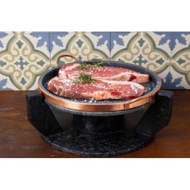 Imagem de Churrasqueira Pedra Sabão Grande 32 cm com tampa de vidro - So Jos