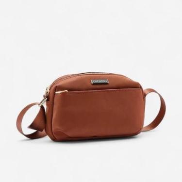 Imagem de Bolsa Feminina Chenson Original Twill Nylon Transversal Café-Feminino
