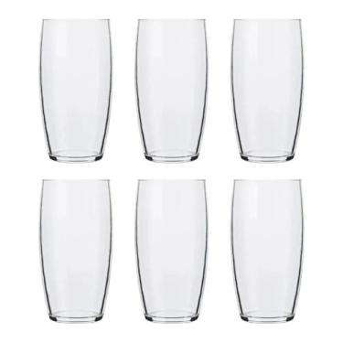 Imagem de Conjunto de 6 Copos de Vidro, Transparente, 300ml, Design Moderno, para Água, Suco e Refrigerante, 12,5x6,6cm, Uso Doméstico