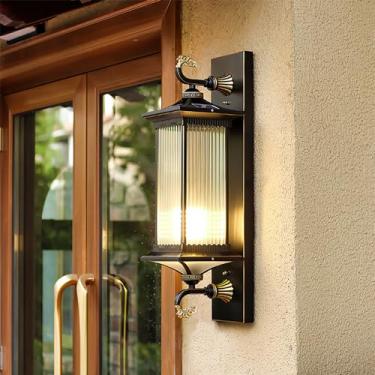 Imagem de Luminária de parede solar moderna para exterior, design simples e à prova d'água, ideal para varanda, corredor, pátio, casa, hotel e portão (I H72CM Solar)