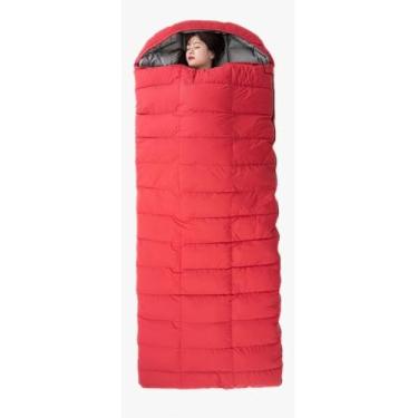 Imagem de Saco De Dormir De Penas De Ganso Para Adultos, Grande, à Prova D'água, 600 Fp, Mochila Para 4 Estações, Para Camping E Caminhadas Em Clima Frio, Red, 1.0kg