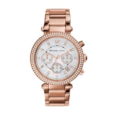 Imagem de Michael Kors Relógio Parker de aço inoxidável com detalhes em glitter, Rose Gold Tone, One Size, MK5491 - cronógrafo Parker