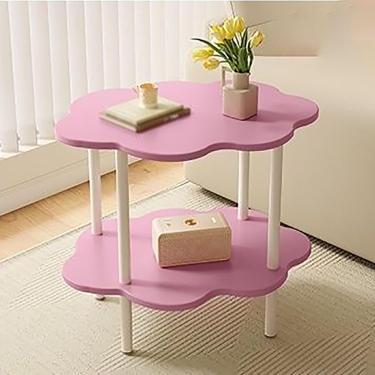 Imagem de Mesa De Cabeceira De 2 Andares, Mesa Lateral Em Forma De Nuvem, Mesa De Lanche, Mesa De Café, Mesa De Cabeceira, Mesa De Sofá Para Sala De Estar, Quarto, Varanda, Pink