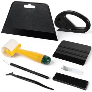 Imagem de Ferramenta de alisamento de papel de parede, kit de ferramentas de descascar e colar de papel de parede com rolo de costura de esponja, rodo de feltro, faca de artesanato para descascar e colar