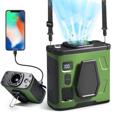 Imagem de Aloelcap 10.0000 mAh Clipe de ventilador de cintura portátil para cinto vestível ventilador pessoal recarregável operado por bateria