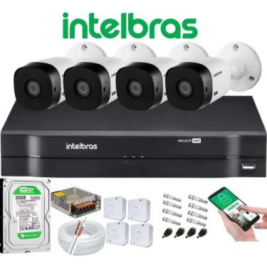 Imagem de Kit 4 Camera de Segurança Intelbras Alta Resolução 1120 Vhl Hd 500gb+4