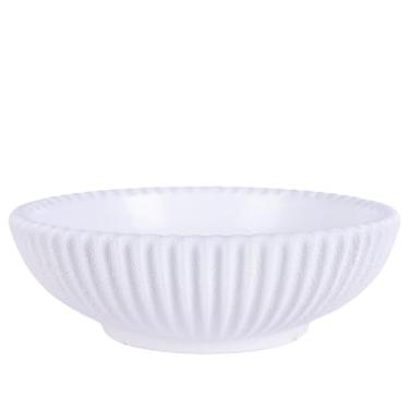 Imagem de DOVDOV Tigela decorativa de borda branca com babados, tigela de frutas grande e moderna, tigela de decoração para casa para balcão de cozinha, mesa de centro ou mesa de entrada, porta-chaves