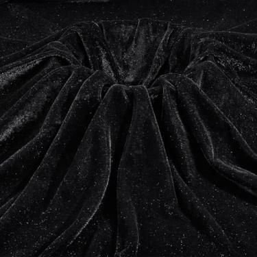 Imagem de NBEADS Tecido de poliéster de 78 polegadas, material leve 153 cm de largura tecido macio para artesanato faça você mesmo, costura, fantasia, vestuário, estofamento, preto