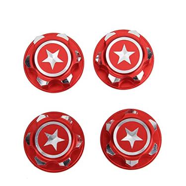 Imagem de Ainoli 4 PCS Liga de Alumínio Metal 17mm Conjunto de Porcas de Montagem de Roda Hexadecimal Adequado para Carro RC X MAXX Summit (Vermelha)